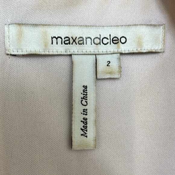 Max & Cleo Sheath Dress US2 Sleeveless abstract Japanese Sundress Aqua Cream - Picture 2 of 11